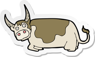 sticker of a cartoon bull