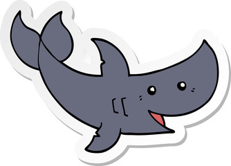 sticker of a cartoon shark