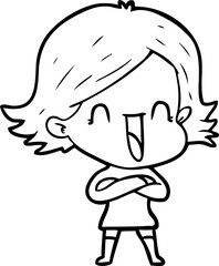 cartoon laughing woman