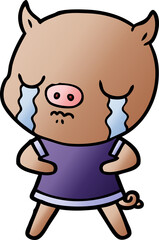 cartoon pig crying