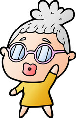 Obraz premium cartoon woman wearing spectacles