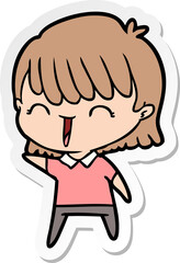 sticker of a cartoon woman