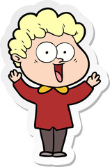 Fototapeta premium sticker of a cartoon happy man