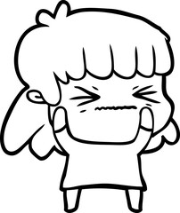 cartoon angry girl