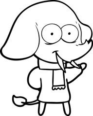 happy cartoon elephant