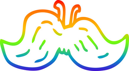 rainbow gradient line drawing of a cartoon mustache