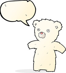 cartoon polar bear with speech bubble