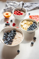 summer fruit breakfast bowl porridge healthy breakfast diet food 