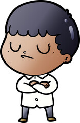 Obraz premium cartoon grumpy boy