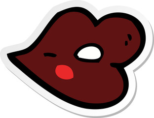 sticker of a cartoon glossy lips