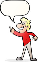 cartoon man pointing and laughing with speech bubble