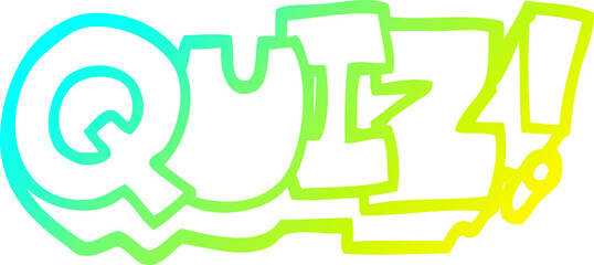 cold gradient line drawing of a cartoon word quiz