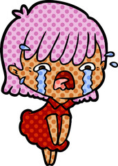 cartoon girl crying