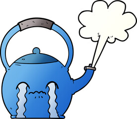 cartoon boiling kettle