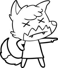 cartoon dead fox