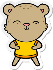 Obraz premium sticker of a happy cartoon bear