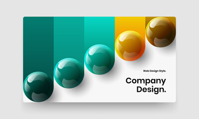 Modern realistic spheres annual report illustration. Original web banner vector design concept.