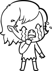 cartoon crying vampire girl