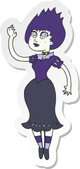 sticker of a cartoon vampire girl