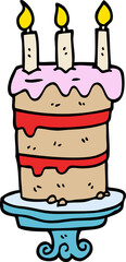 cartoon doodle birthday cake