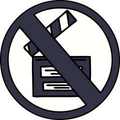 cute cartoon of a no directors sign