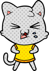 cartoon cat hissing