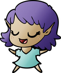 Obraz premium happy cartoon elf girl
