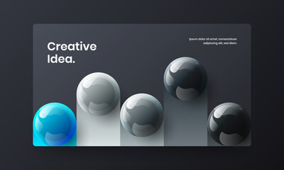 Bright site screen design vector template. Isolated realistic balls banner illustration.