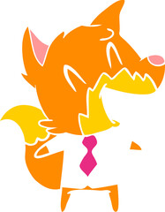 laughing fox in shirt and tie