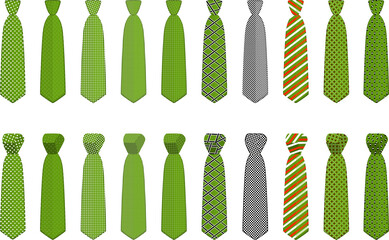 big set ties different types, neckties various size