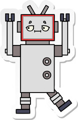 sticker of a cute cartoon robot
