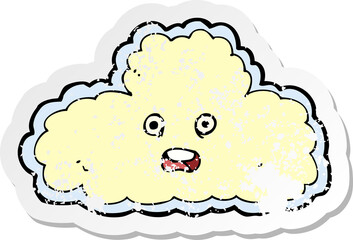 retro distressed sticker of a cartoon cloud symbol