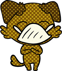 cartoon dog with medical mask