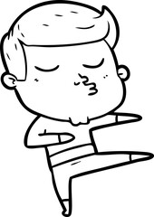 Fototapeta premium cartoon model guy pouting