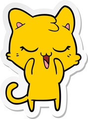 sticker of a happy cartoon cat