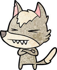 angry wolf cartoon