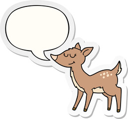 cartoon deer with speech bubble sticker
