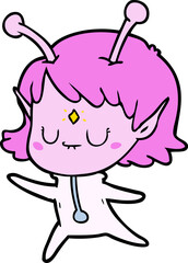 cartoon alien girl