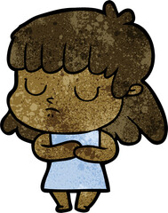 cartoon indifferent woman