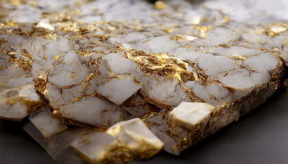 liquid gold threads on a piece of white marble, concept image of elegance and jewelry. elegant creative background for jewelry