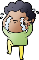 Obraz premium cartoon man crying