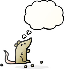 freehand drawn thought bubble cartoon mouse