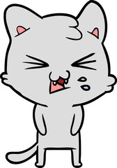 cartoon cat hissing
