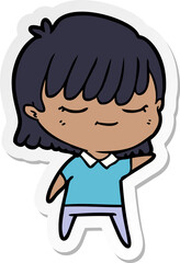 sticker of a cartoon woman