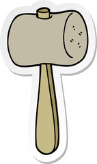 sticker of a cartoon mallet