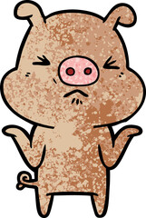 cartoon angry pig