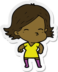 Obraz premium sticker of a cartoon woman