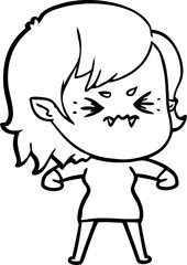 annoyed cartoon vampire girl