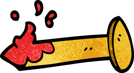 cartoon doodle bloody nail