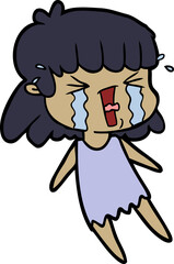 cartoon woman in tears